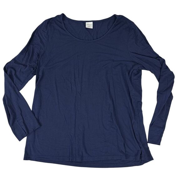 Soma Medium Blue Long Sleeve Pajama Lounge Top - Picture 3 of 7
